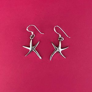 Sterling Silver Starfish Beach Earrings